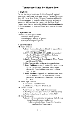 Tennessee 4-H Horse Championships Handbook