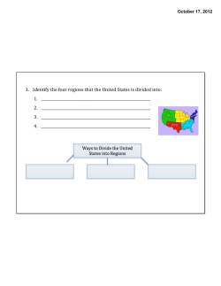 1. Identify the four regions that the United States is divided into: 1.