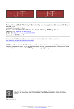 Textual Hyde and Seek: "Gentility," Narrative Play and Proscription