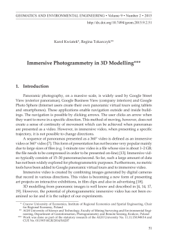 Immersive Photogrammetry in 3D Modelling