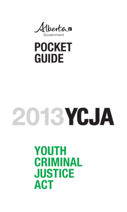 Youth Criminal Justice Act Pocket Guide
