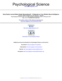 psychological science-2011 - Psychology