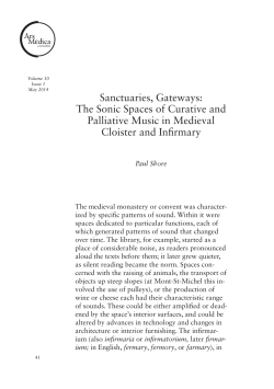 Sanctuaries, Gateways: The Sonic Spaces of Curative and Palliat