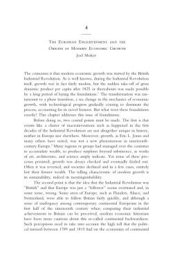 The European Enlightenment and the Origins of Modern Economic