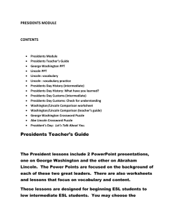 Presidents Teacher`s Guide