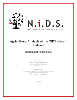 Agricultural activities in the National Income Dynamics Survey (NIDS)