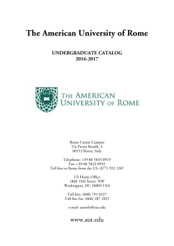2016-17 Catalog - American University of Rome