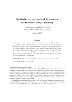 Self-Enforcing International Agreements and Domestic Policy
