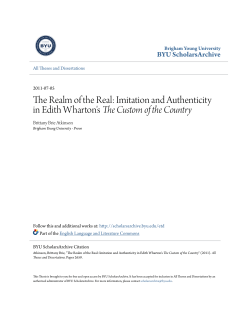 The Realm of the Real: Imitation and Authenticity in Edith Wharton`s