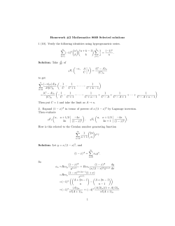 Homework #2 Mathematics 8669 Selected solutions 1 (10). Verify