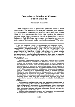 Compulsory Joinder of Classes under Rule 19