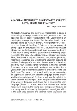 a lacanian approach to shakespeare`s sonnets