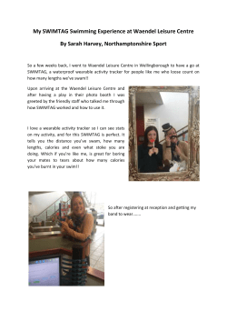 Sarah` Swim Tag Blog - Northamptonshire Sport