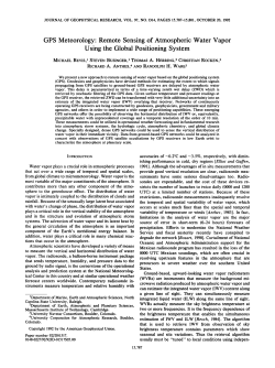 GPS meteorology Remote sensing of atmospheric water vapor using