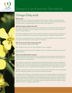 Omega-3 fatty acids Omega-3, 6, and 9 and How They Add Up