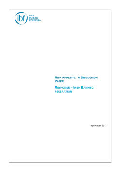 Risk Appetite Discussion Paper