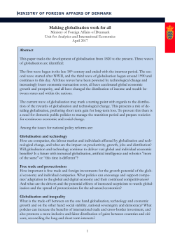 Making globalisation work for all