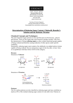 Determination of Reducing Sugar Content: Clinitest