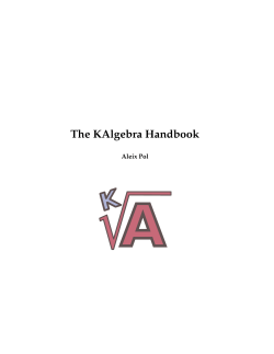 The KAlgebra Handbook