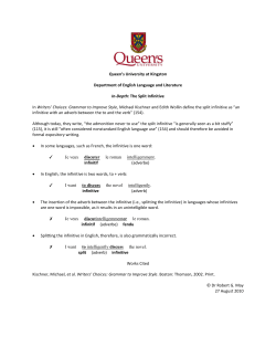 The Split Infinitive - POST