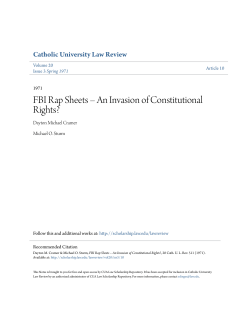 FBI Rap Sheets &ndash; An Invasion of Constitutional Rights?
