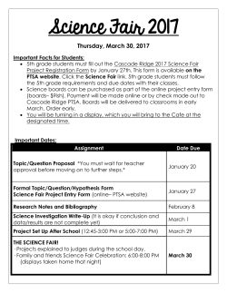 Science Fair 2017 - Cascade Ridge PTSA