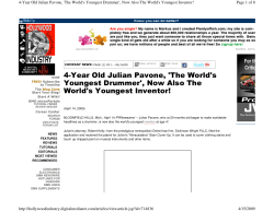 Now Also The World`s Youngest Inventor!