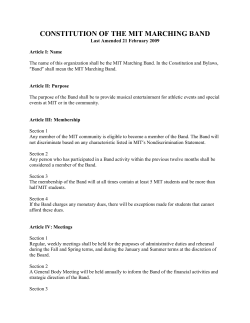 CONSTITUTION OF THE MIT MARCHING BAND