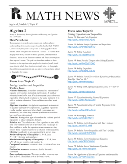 MATH NEWS