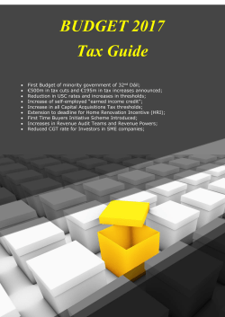 JBW Consultants Guide to BUDGET 2017