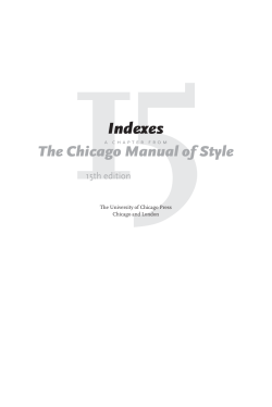 book indexes - University of Chicago Press
