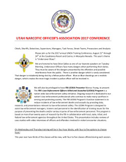 Conference Agenda - Utah Narcotic Officers Association