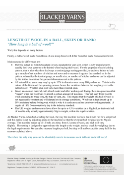 LENGTH OF WOOL IN A BALL, SKEIN OR HANK