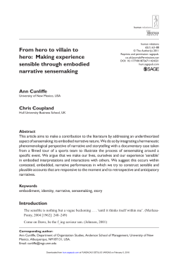 From hero to villain to hero: Making experience sensible