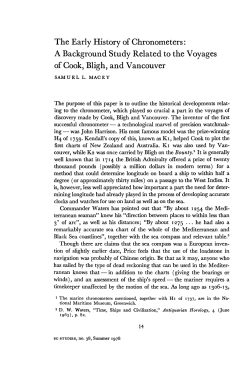 The Early History of Chronometers : A Background