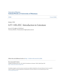 LIT 110L.02C: Introduction to Literature