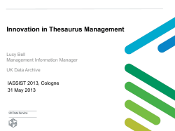 Innovation in Thesaurus Management