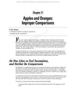 Chapter 17 Apples and Oranges: Improper Comparisons