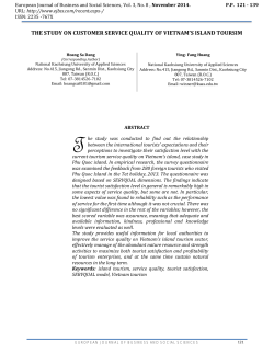 the study on customer service quality of vietnam`s island toursim