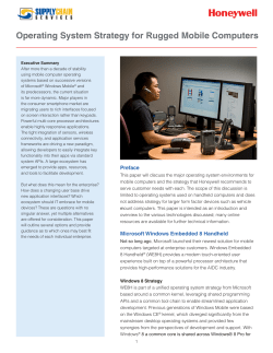 Operating System Strategy for Rugged Mobile Computers