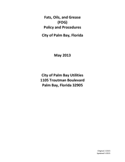 Fats, Oils, and Grease (FOG) Policy and