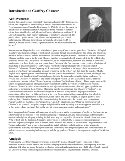 Intro to Geoffrey Chaucer