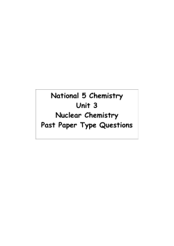 National 5 Chemistry Unit 3 Nuclear Chemistry Past Paper Type