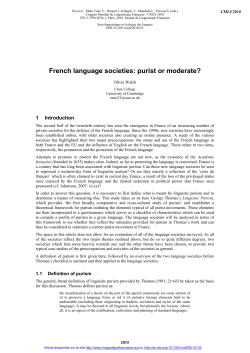 French language societies: purist or moderate?