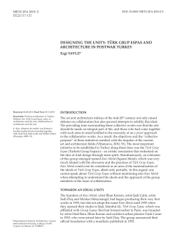designing the unity: t&uuml;rk grup espas and architecture in postwar turkey
