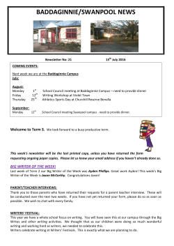 baddaginnie/swanpool news - Peranbin Primary College