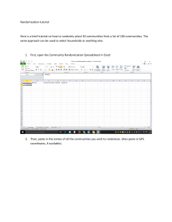 Randomization tutorial Here is a brief tutorial on how to randomly