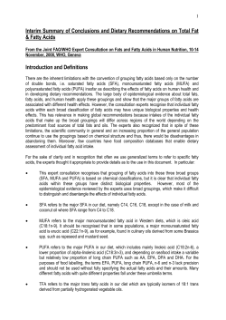 Interim Summary of Conclusions and Dietary