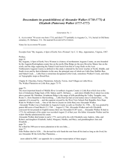 Descendants (to grandchildren) of Alexander Walker (1718