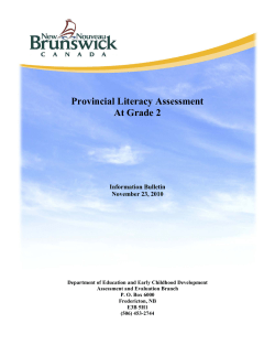 Grade 2 Literacy Assessment Information Bulletin 2010-2011
